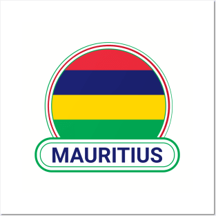 Mauritius Country Badge - Mauritius Flag Posters and Art